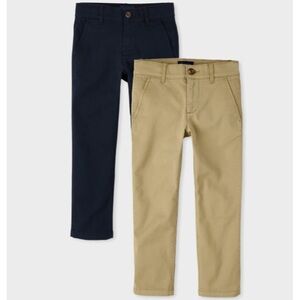 NWT The Children’s Place Boys Stretch Skinny Chinos Navy and Tan Size 12 Slim
